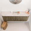 Mondiaz JOYA-DLUX Meuble de toilette 113,2cm - arrondis gauche et droite couleur Dusk - Vasque FAYE position Milieu 1 trou de robinet couleur Nata SW1425953