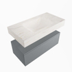 Mondiaz ALAN-DLUX Ensemble de meuble - 90cm - meuble - Plata mat - 1 tiroir - Lavabo Cloud Ostra suspendu - vasque Centre - 1 trou de robinet - Beige SW807752