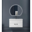 Saniclass Aura Miroir de salle de bains - 100x85cm - demi-circulaire - horizontal / vertical - éclairage LED indirect - chauffage miroir - Infrarouge SW1152322