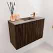 Mondiaz JOYA-DLUX 60cm meuble de toilette - couleur Walnut - Vasque FAYE position Milieu 1 trou de robinet couleur Oza. SW1426245