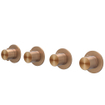 IVY Concord Partie de finition - pour thermostat encastrable - 3 robinets d'arrêt - symétrie - rosaces rondes - Inox 316 - Cuivre mat brossé PVD SW1030956