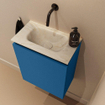 MONDIAZ TURE-DLUX Meuble toilette - 40cm - Jeans - EDEN - vasque Ostra - position centrale - sans trou de robinet SW1104905