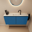 MONDIAZ TURE-DLUX Meuble toilette - 100cm - Jeans - EDEN - vasque Ostra - position centrale - 1 trou de robinet SW1104918