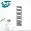 FugaFlow Eccelente Acces badkamer radiator 60x180cm recht middenaansluiting 879watt mat zwart - Black Friday - SW1123348