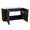 Mondiaz JOYA-DLUX Meuble de toilette 71,6cm - arrondi gauche couleur Shadow - Vasque FAYE position Droite Sans trou de robinet couleur Opalo. SW1422927