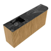 Mondiaz JOYA-DLUX 101.6cm meuble de salle de bains - arrondi droit couleur Oak - Vasque FAYE position Gauche Sans trou de robinet couleur Lava. SW1422114