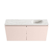 MONDIAZ TURE-DLUX Meuble toilette - 100cm - Rosee - EDEN - vasque Ostra - position droite - sans trou de robinet SW1105023