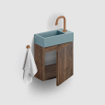 Clou Flush 3 fontein 36x18cm met kraangat rechts mat blauw keramiek SW795720