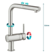 GROHE Minta Mitigeur de cuisine - haut - bec en L extensible - SuperSteel brossé 0442463