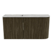 Mondiaz JOYA-DLUX Meuble de toilettes 81,6 cm - arrondi à droite couleur Shadow - Lavabo FAYE position à gauche 1 trou de robinet couleur Glace. SW1422782
