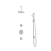 Hotbath Buddy IBS1 Ensemble de douche de pluie - 2 robinets d'arrêt - bras de plafond 15 cm - douche de tête ronde 20 cm - douchette 3 jets - barre de douche - chrome SW18241