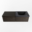 Ensemble de meuble de salle de bain Mondiaz BUKLA 120x45x34cm 0 trous de robinet lavabo à droite solid surface Urban sans poignée 2 tiroirs avec fermeture douce Mélamine Marron foncé SW704954