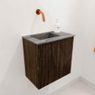 Mondiaz JOYA-DLUX Meuble de toilette 40cm - couleur Walnut - Vasque FAYE position Gauche Sans trou de robinet couleur Sombra. SW1424689