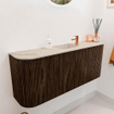 Mondiaz JOYA-DLUX 103.2cm toiletmeubel - ronding links en rechts kleur Walnut - Wastafel FAYE positie Midden 1 kraangat kleur Frappe. SW1422327