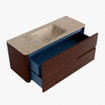 Mondiaz CIRO-DLUX Ensemble de meuble de salle de bains - 120x45x50cm - Plan vasque Solid surface Arena - 1 lavabo au milieu - 1 trou de robinet - 2 tiroirs - Ruby SW1531700