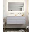 Mondiaz VICA ensemble de meuble de salle de bain - 120cm - cale - 4 tiroirs - lavabo cloud double - sans trou de robinet - miroir LED - version XL 60cm de haut SW1097846