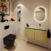 MONDIAZ TURE-DLUX Meuble toilette - 100cm - Oro - EDEN - vasque Opalo - position droite - sans trou de robinet SW1104454