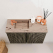 Mondiaz JOYA-DLUX Meuble de toilette 60cm - couleur Shadow - Vasque FAYE position Gauche 1 trou de robinet couleur Arena SW1424788