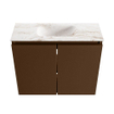 MONDIAZ TURE-DLUX Meuble WC 60 cm Rust. EDEN lavabo Frappe position milieu. Sans trou de robinet. SW1102977