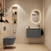 MONDIAZ TURE-DLUX Meuble toilette - 80cm - Dark Grey - EDEN - vasque Frappe - position droite - 1 trou de robinet SW1102737