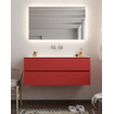 Mondiaz VICA ensemble de meuble de salle de bain - 120cm - meuble sous-vasque fire - 2 tiroirs - lavabo moon milieu - sans trou de robinet - miroir LED - version XL 60cm haut SW1097965