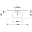 Duravit Durastyle lavabo 120x48cm 1 trou de robinet avec trop-plein blanc SW54153