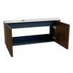 Mondiaz JOYA-DLUX Meuble de salle de bains - 101.6cm - arrondi droit couleur Walnut - Vasque FAYE position Gauche 1 trou de robinet couleur Ostra. SW1422608