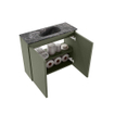 MONDIAZ TURE-DLUX Meuble de toilettes 60 cm Army. Lavabo EDEN Lava position centrale. Avec 1 trou de robinet. SW1103681