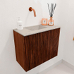 Mondiaz JOYA-DLUX 50cm toiletmeubel - kleur Ruby - Wastafel FAYE positie Links Zonder kraangat kleur Opalo. SW1423672