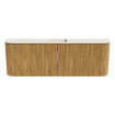 Mondiaz JOYA-DLUX Meuble de salle de bains 123.2cm - arrondis gauche et droite couleur Oak - Vasque FAYE position Milieu 1 trou de robinet couleur Meli. SW1423983