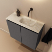 MONDIAZ TURE-DLUX meuble WC 60cm Dark Grey. EDEN vasque Ostra position à droite. Sans trou de robinet. SW1104814