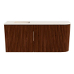 Mondiaz JOYA-DLUX 91.6cm meuble de toilette - arrondi droit couleur Ruby - Vasque FAYE position Gauche Sans trou de robinet couleur Meli. SW1425382
