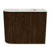 Mondiaz JOYA-DLUX Meuble de toilette 51,6cm - arrondi gauche couleur Noyer - Vasque FAYE position Droite Sans trou de robinet couleur Ostra SW1422625