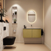MONDIAZ TURE-DLUX Meuble toilette - 100cm - Oro - EDEN - vasque Glace - position centrale - sans trou de robinet SW1103426