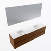 Mondiaz Vica ensemble de meuble de salle de bain - 180cm - meuble sous-vasque repos - 4 tiroirs - lavabo moon double - 2 trous de robinet - couleur talc - miroir LED - version XL 60cm de haut SW1091243