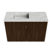 Mondiaz JOYA-DLUX 60cm meuble de toilette - couleur Walnut - Lavabo FAYE position Gauche 1 trou de robinet couleur Opalo. SW1422508