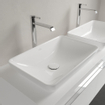 Villeroy & Boch Venticello lavabo semi-encastré à poser - sans trou de robinetterie 55x36cm - avec trop-plein ceramic + blanc 1025159