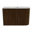 Mondiaz JOYA-DLUX Meuble de salle de bains 61,6cm - arrondi droit couleur Noyer - Vasque FAYE position Gauche Sans trou de robinet couleur Glace SW1422654
