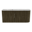 Mondiaz JOYA-DLUX 91.6cm meuble de salle de bains - arrondi droit couleur Shadow - Vasque FAYE position Gauche 1 trou de robinet couleur Glace. SW1422785