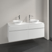 Villeroy & Boch Legato meuble sous lavabo avec 4 tiroirs pour 2 lavabos à poser 140x50x55cm blanc mat 0124798