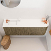 Mondiaz JOYA 111.6cm toiletmeubel - ronding rechts kleur Dusk - Wastafel FAYE positie Links 1 kraangat kleur Talc. SW1421603