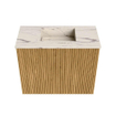 Mondiaz JOYA-DLUX Meuble de toilette 50cm - couleur Oak - Vasque FAYE position Milieu Sans trou de robinet couleur Nata SW1424006