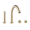 Wiesbaden Caral 4-gats badrandthermostaat afbouwset geborsteld messing SW440373