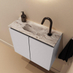 MONDIAZ TURE-DLUX Meuble toilette - 60cm - Cale - EDEN - vasque Glace - position centrale - 1 trou de robinet SW1103195