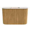Mondiaz JOYA-DLUX Meuble de salle de bains - 63,2 cm - arrondi gauche et droite couleur Oak - Vasque FAYE position Milieu Sans trou de robinet couleur Nata SW1424058