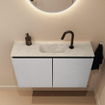 MONDIAZ TURE-DLUX Meuble WC 80cm Plata. EDEN lavabo Opalo position milieu. Avec 1 trou de robinet. SW1104458
