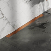 Brauer Caniveau de douche 100x7.5cm avec grille multi-usages et bride inox pour montage mural Cuivre brossé SW771588