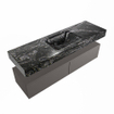 Mondiaz ALAN-DLUX Ensemble de meuble - 150cm - meuble Dark grey mat - 2 tiroirs - Lavabo Cloud Lava suspendu - vasque Centre - 0 trous de robinet SW808069