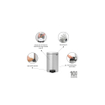 Brabantia NewIcon Pedaalemmer - 12 liter - kunststof binnenemmer - metallic grey SW767506