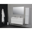 Basic Bella Meuble avec lavabo acrylique 120x55x46cm 2 trous de robinet avec miroir Blanc brillant SW398161